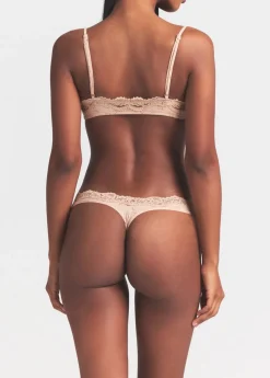 Printed stretch-jersey thong