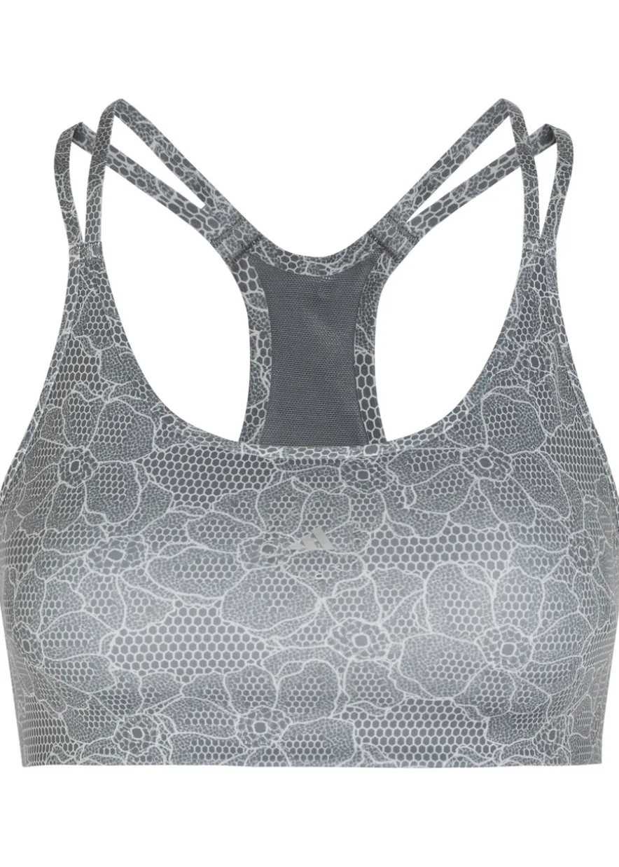Printed stretch-jersey training bra