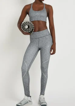 Printed stretch-jersey training bra
