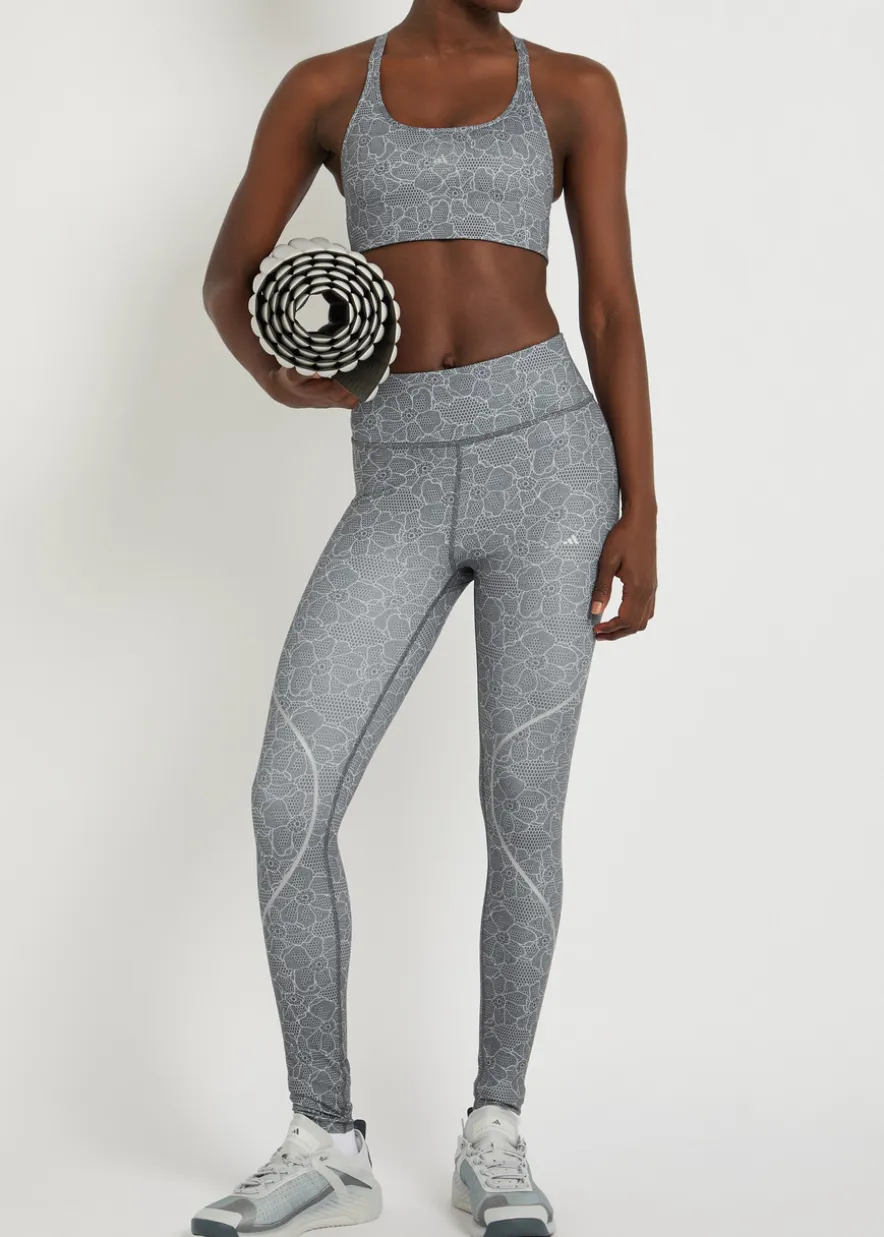 Printed stretch-jersey training bra