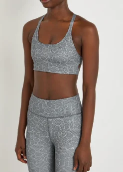 Printed stretch-jersey training bra