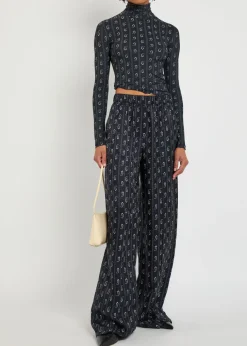 Printed stretch-polyamide top