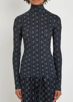 Printed stretch-polyamide top