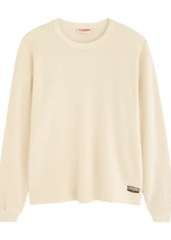 Printed waffle-knit cotton top