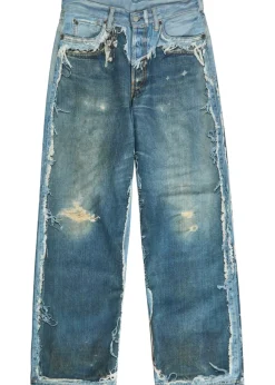 Printed wide-leg jeans
