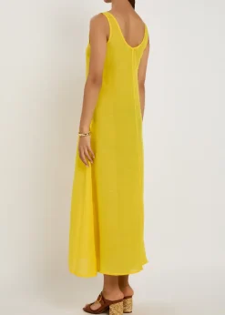 Priscilla sheer woven midi dress