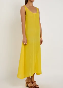 Priscilla sheer woven midi dress