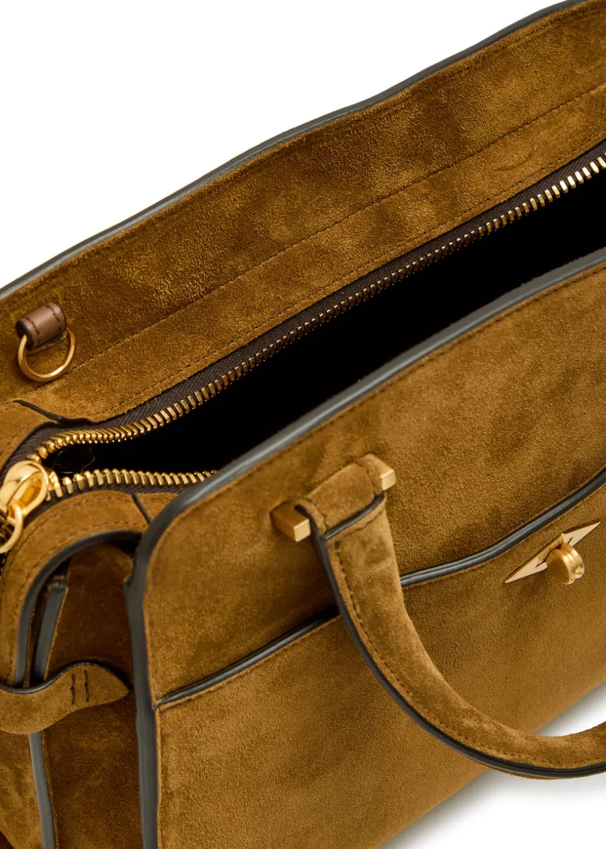 Private Eye Mini suede top handle bag