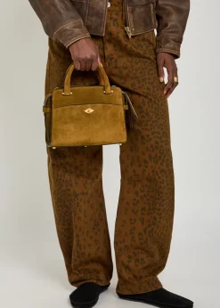 Private Eye Mini suede top handle bag
