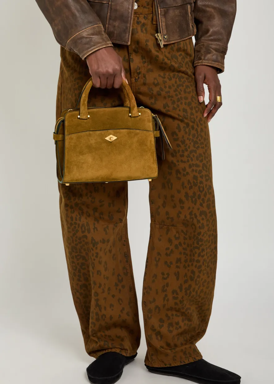 Private Eye Mini suede top handle bag