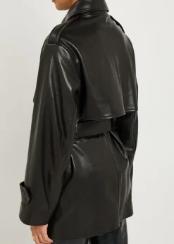 Priya belted leather jacket