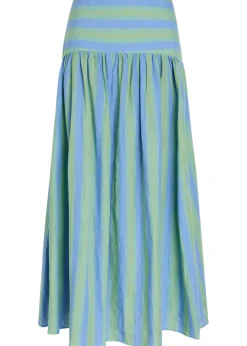 Procida striped linen maxi skirt