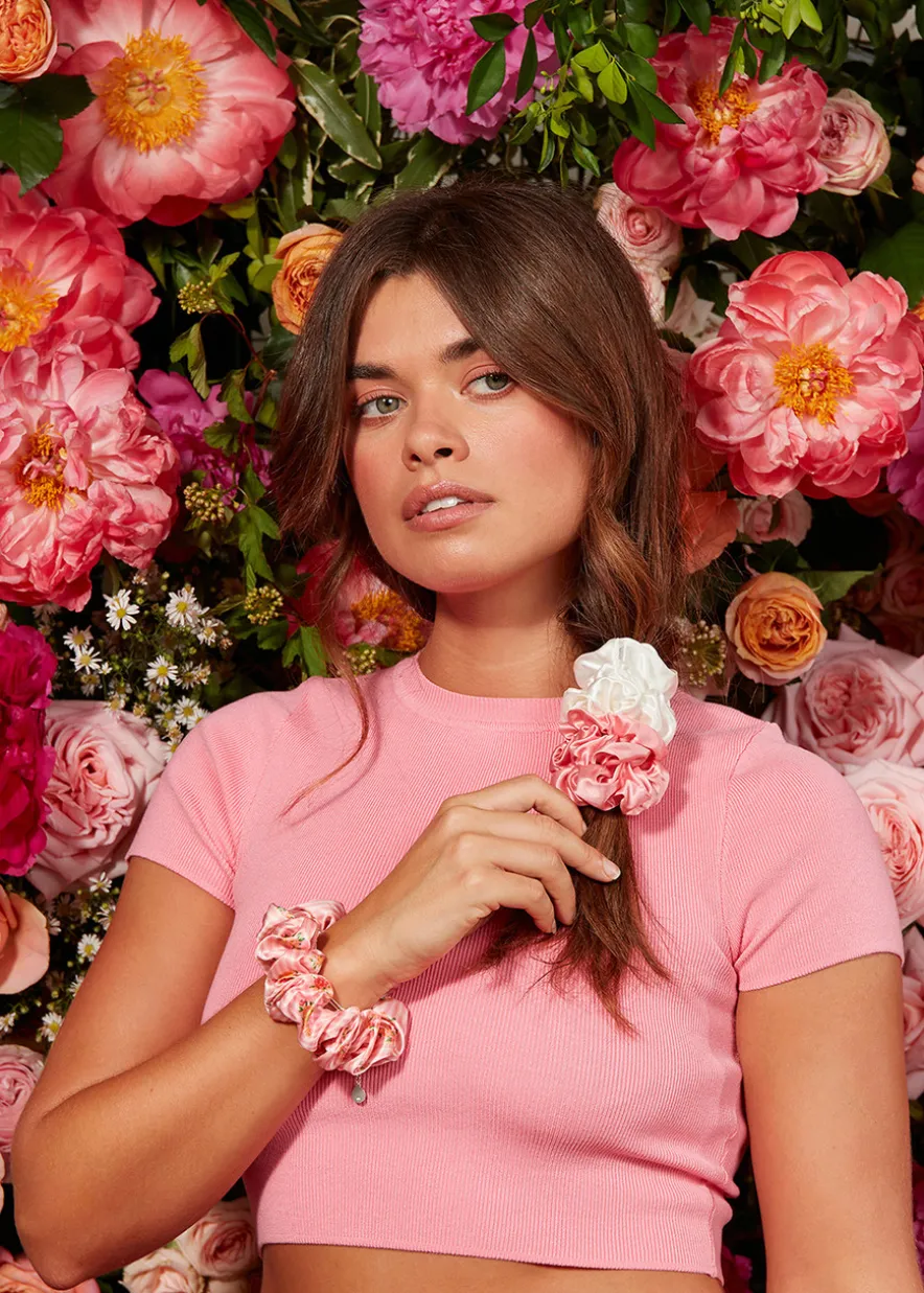 Pure Silk Large Scrunchies - Petal