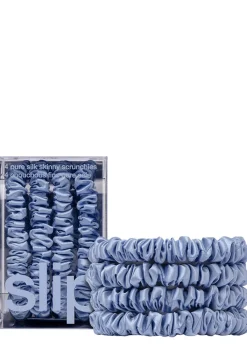 Pure Silk Skinny Scrunchies - Cornflower