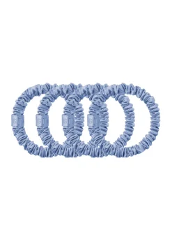 Pure Silk Skinny Scrunchies - Cornflower