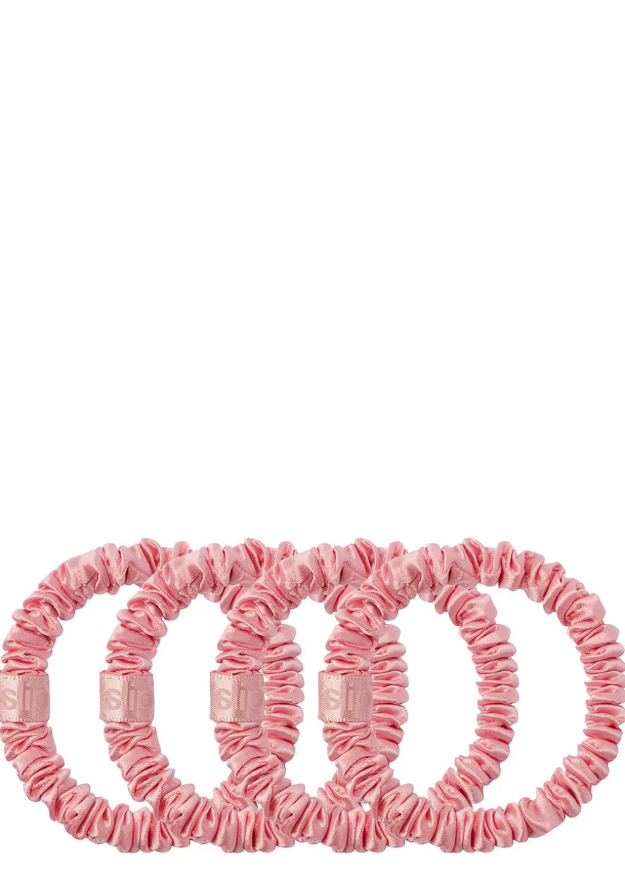 Pure Silk Skinny Scrunchies - Rose