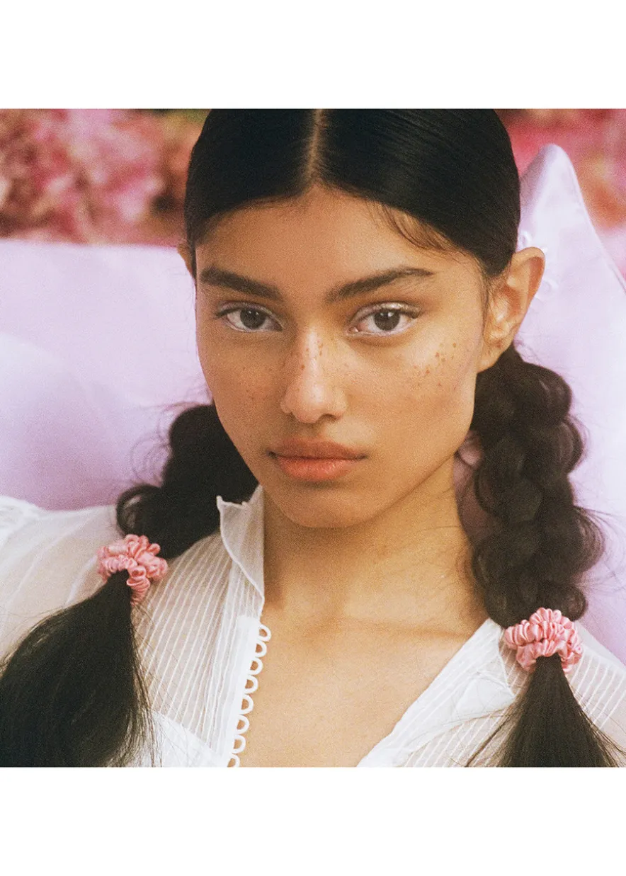 Pure Silk Skinny Scrunchies - Rose