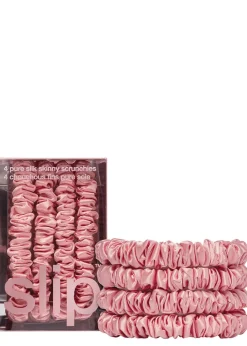 Pure Silk Skinny Scrunchies - Rose
