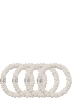 Pure Silk Skinny Scrunchies - White
