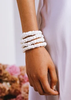 Pure Silk Skinny Scrunchies - White