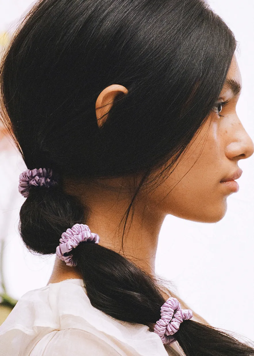 Pure Silk Skinny Scrunchies - Wildflower