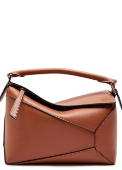 Puzzle Edge small leather top handle bag