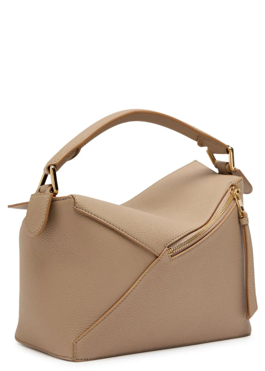 Puzzle Edge small leather top handle bag