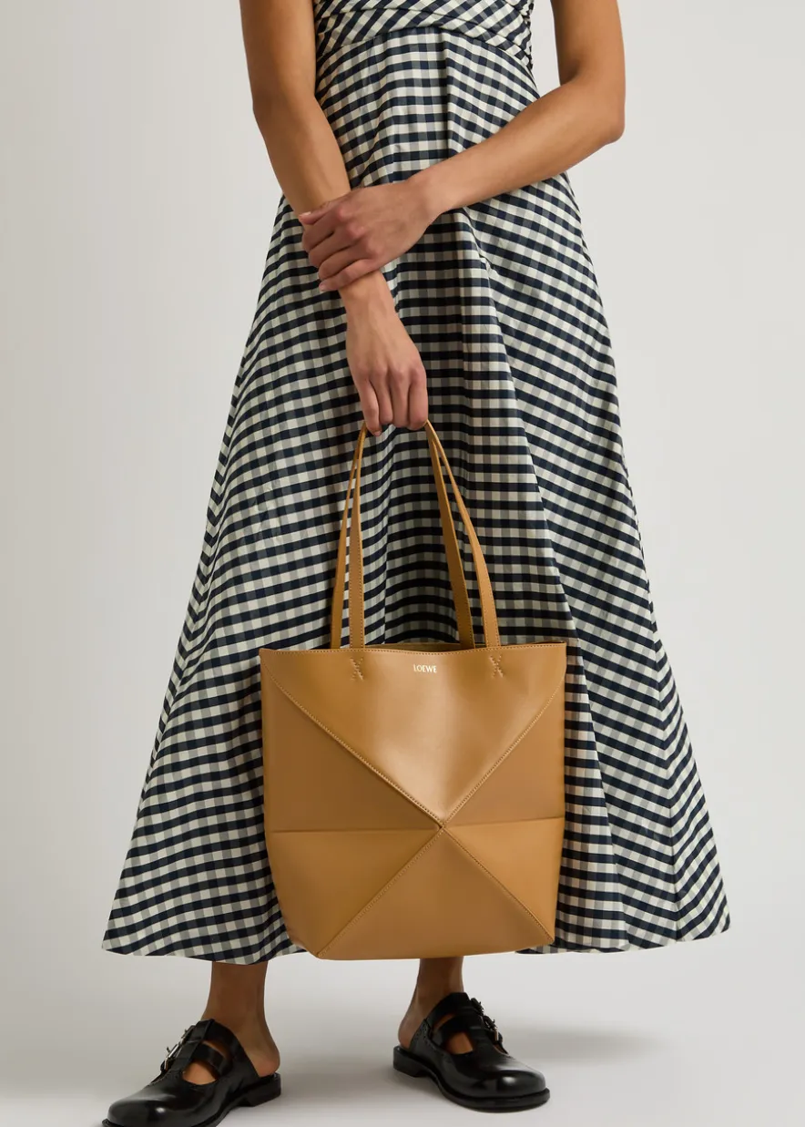 Puzzle medium leather tote