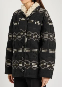 Qayla jacquard cotton-blend coat