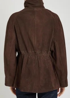 Quai funnel-neck suede jacket
