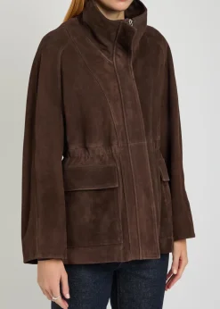 Quai funnel-neck suede jacket