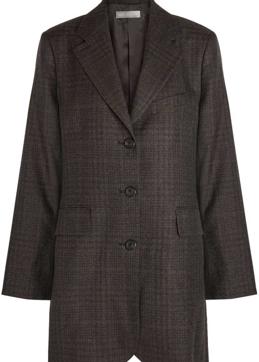Queens plaid-jacquard wool blazer