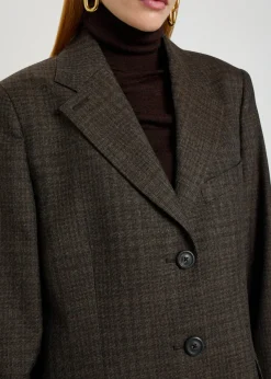 Queens plaid-jacquard wool blazer