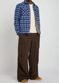 Quilted checked stretch-cotton overshirt