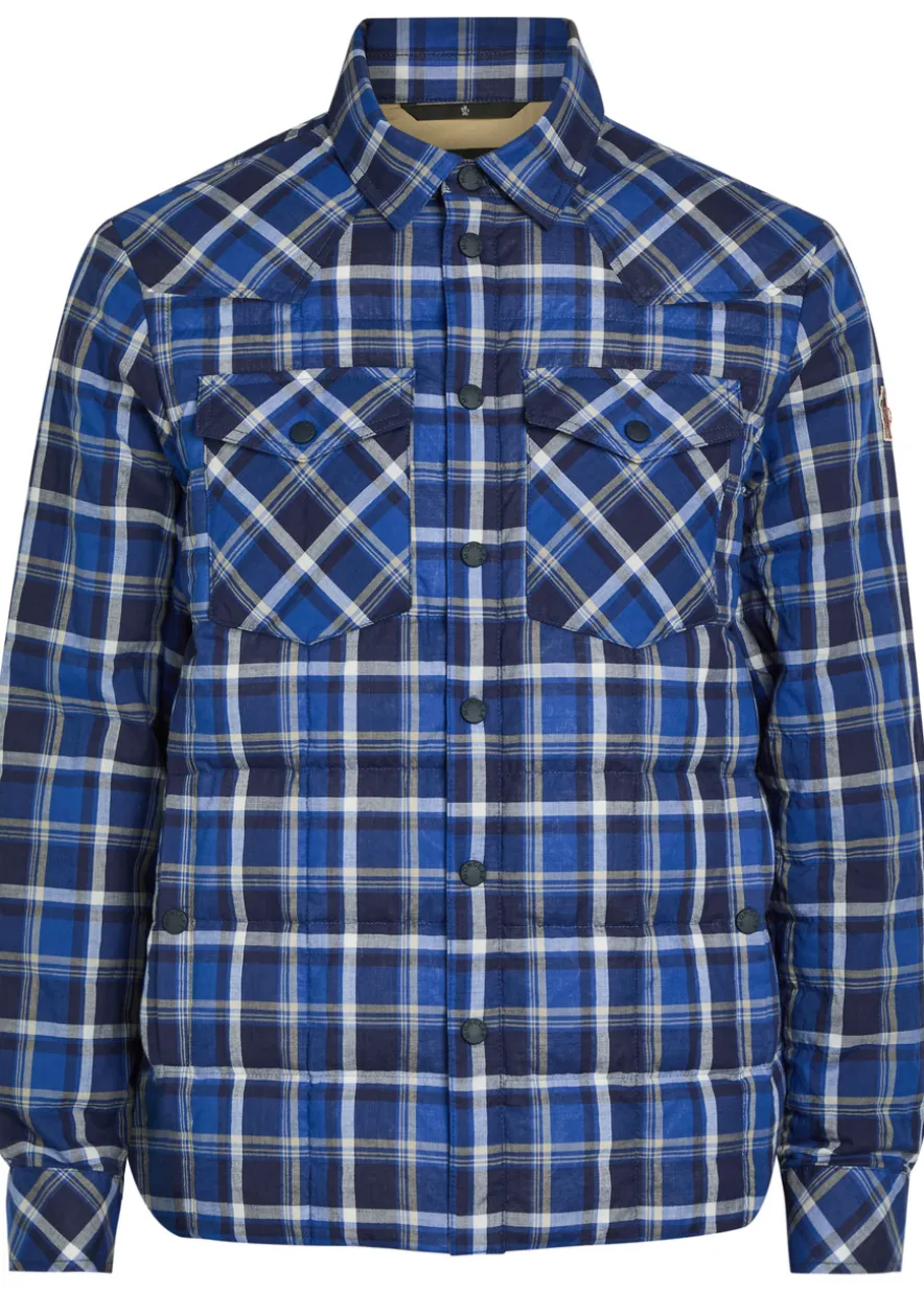 Quilted checked stretch-cotton overshirt
