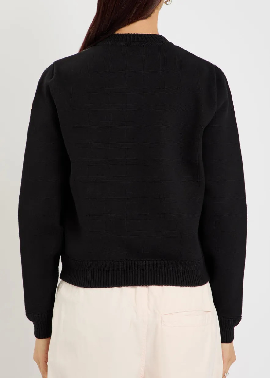 Quilted cotton and nylon cardigan