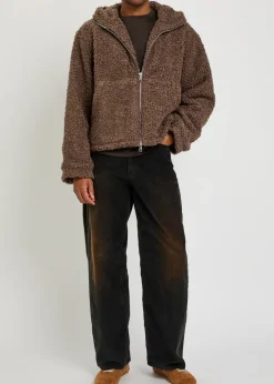 Quilted hooded bouclé jacket