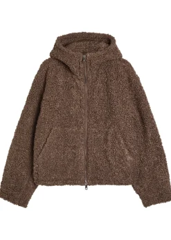 Quilted hooded bouclé jacket