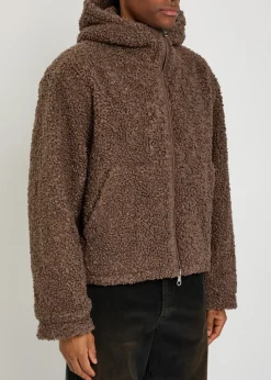 Quilted hooded bouclé jacket