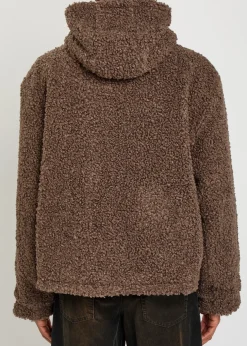 Quilted hooded bouclé jacket