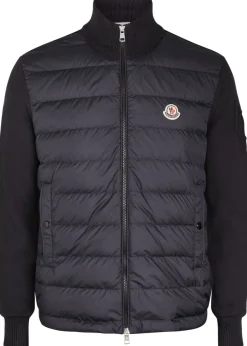 Quilted hooded cotton-blend jacket