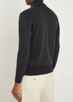 Quilted hooded cotton-blend jacket