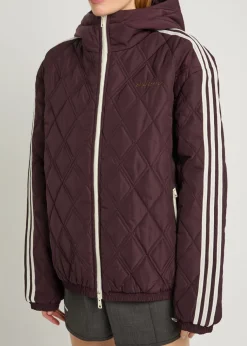 Quilted hooded taffeta jacket