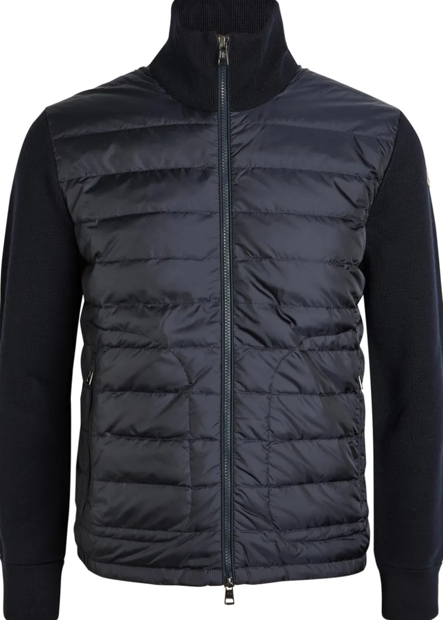 Quilted knit and nylon jacket
