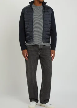 Quilted knit and nylon jacket