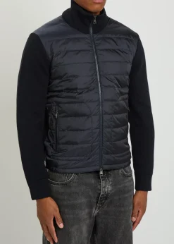 Quilted knit and nylon jacket