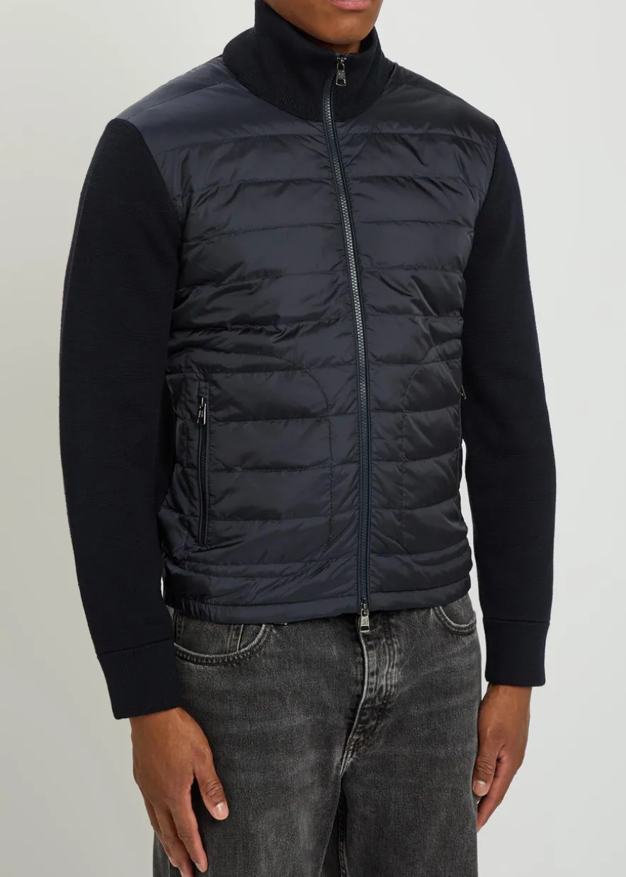 Quilted knit and nylon jacket