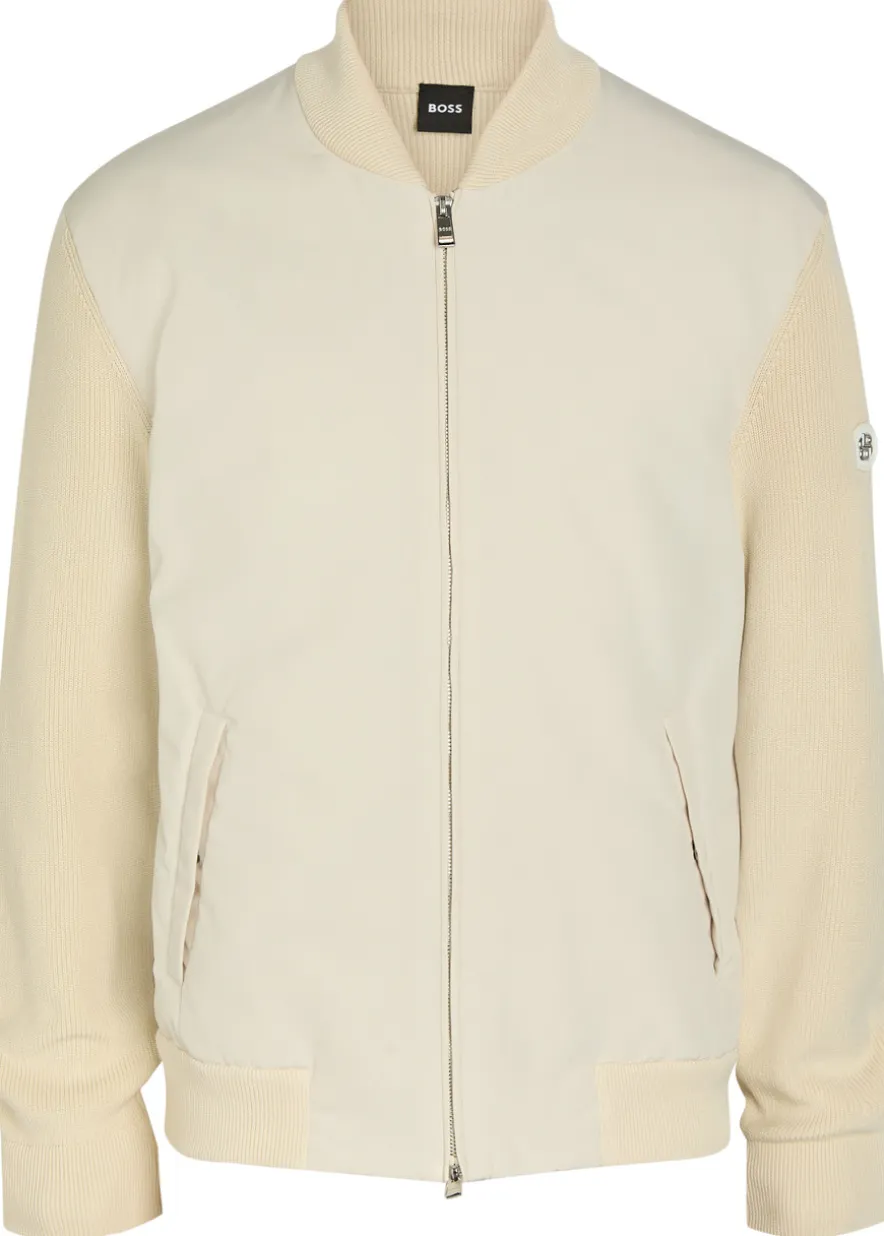 Quilted knit cotton and shell jacket
