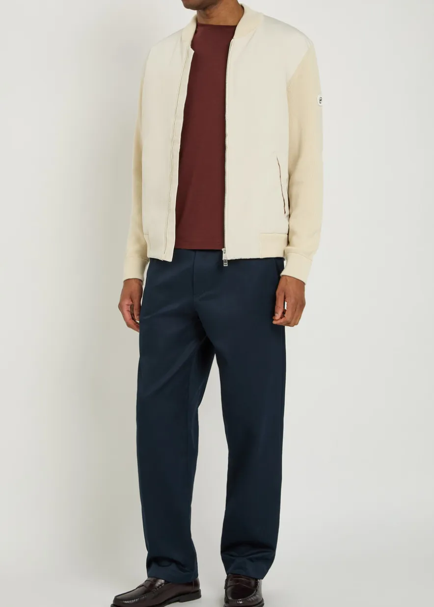 Quilted knit cotton and shell jacket