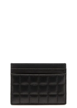 Quilted leather card holder